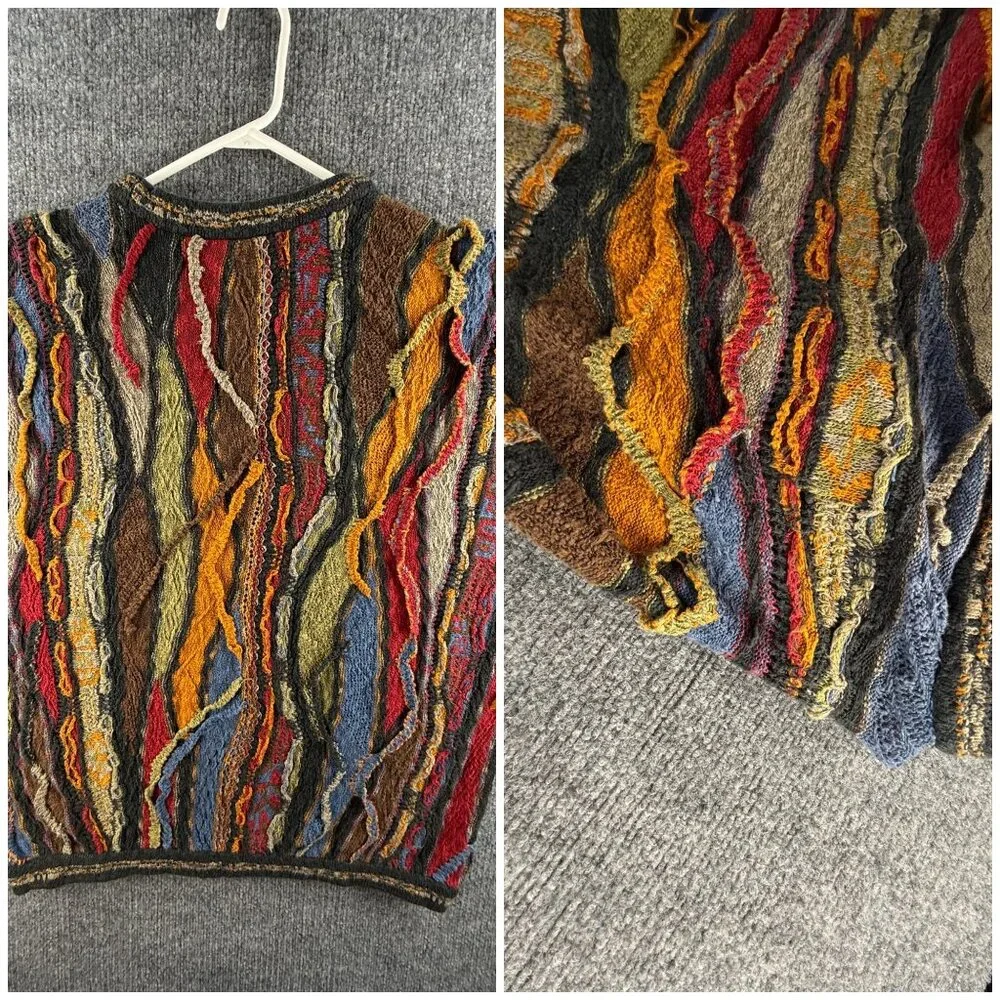 Coogi Classic Linen Blend Australia Sweater XL Pullover Colorful Authentic - Picture 14 of 16